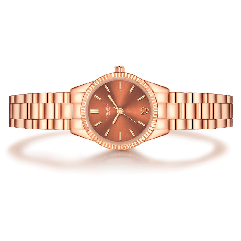 Damen Quarzuhr roségold Edelstahl roségold