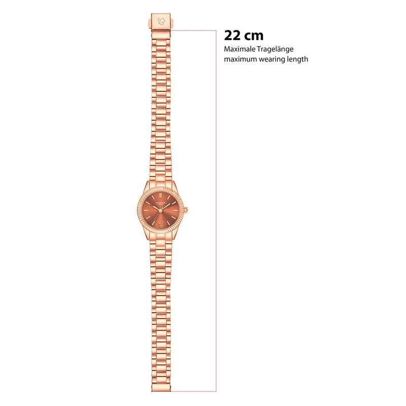Damen Quarzuhr roségold Edelstahl roségold