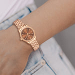 Damen Quarzuhr roségold Edelstahl roségold