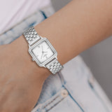Damen Quarzuhr silber Edelstahl silber
