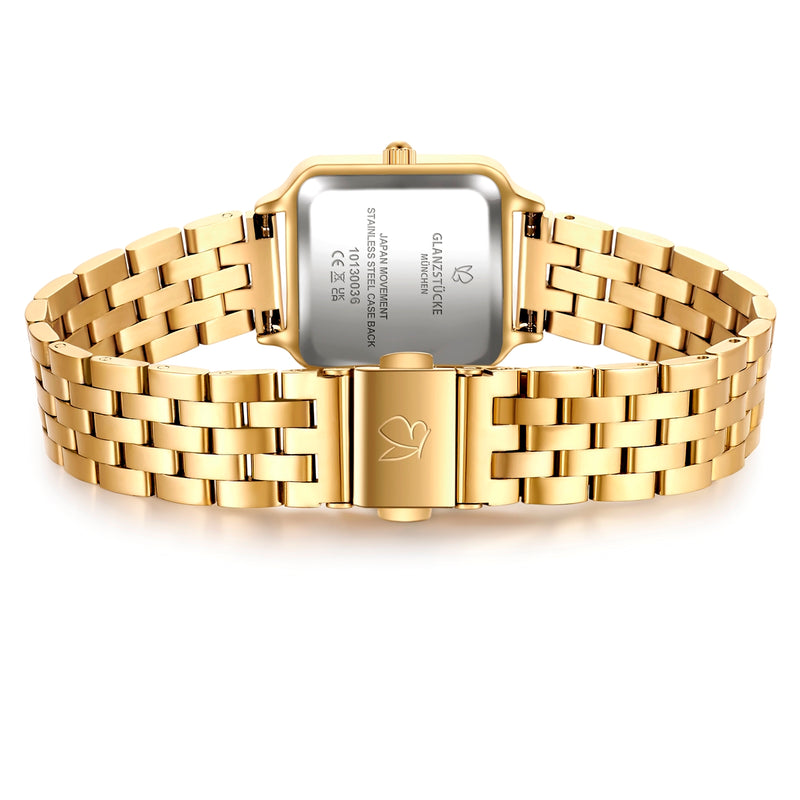 Damen Quarzuhr gelbgold Edelstahl gelbgold