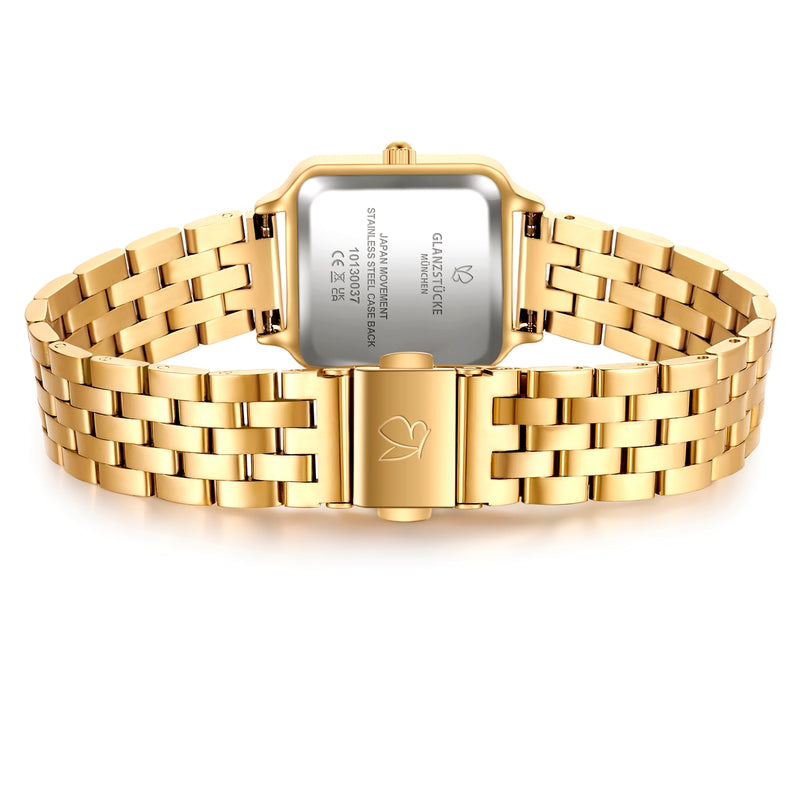 Damen Quarzuhr gelbgold Edelstahl gelbgold