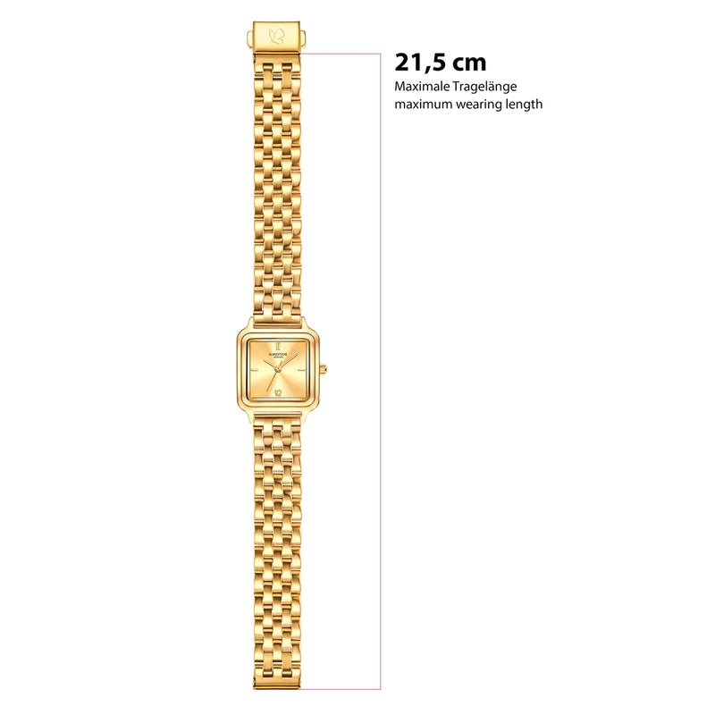 Damen Quarzuhr gelbgold Edelstahl gelbgold