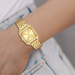 Damen Quarzuhr gelbgold Edelstahl gelbgold