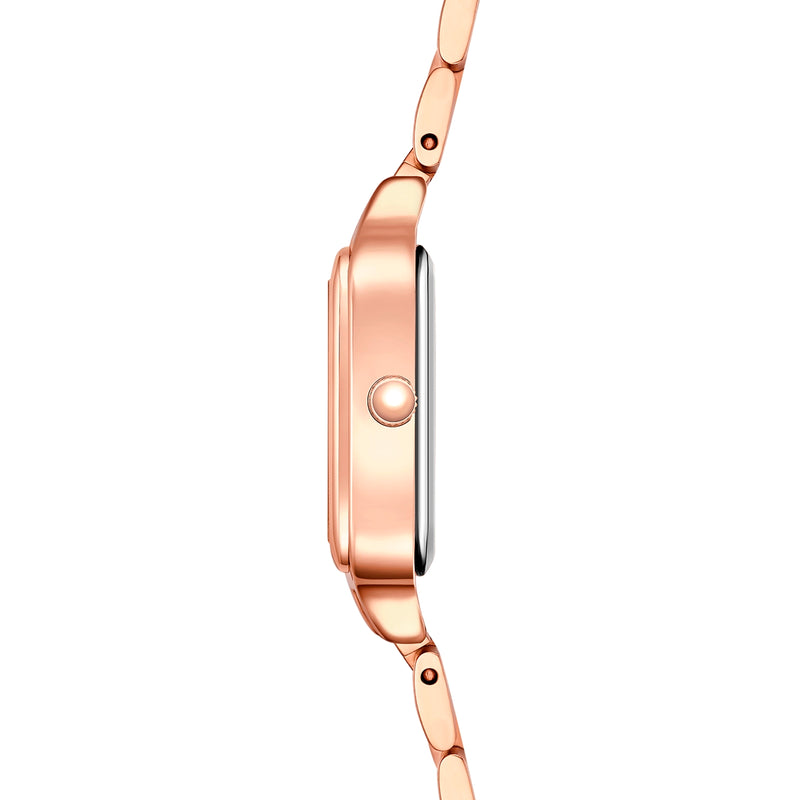 Damen Quarzuhr roségold Edelstahl roségold