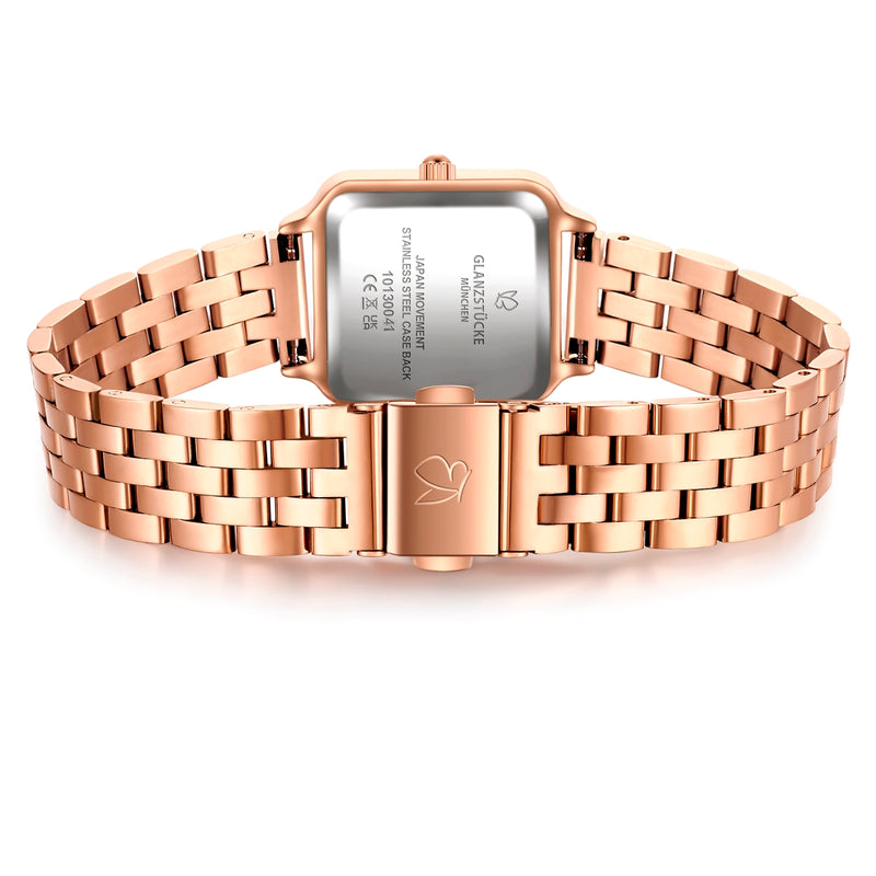 Damen Quarzuhr roségold Edelstahl roségold