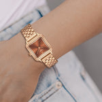 Damen Quarzuhr roségold Edelstahl roségold