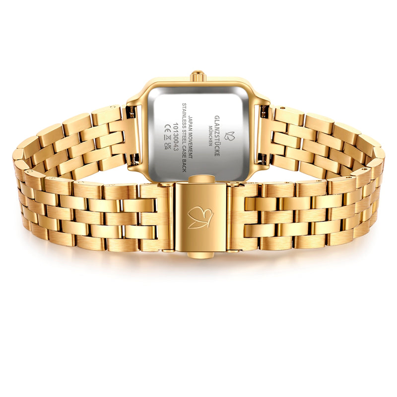 Damen Quarzuhr gelbgold Edelstahl gelbgold