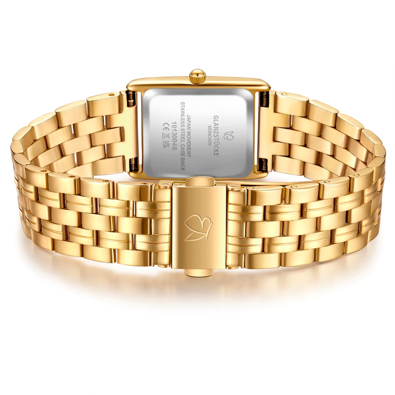 Damen Quarzuhr gelbgold Edelstahl gelbgold