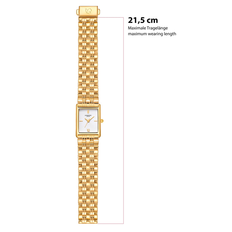 Damen Quarzuhr gelbgold Edelstahl gelbgold