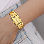 Damen Quarzuhr gelbgold Edelstahl gelbgold