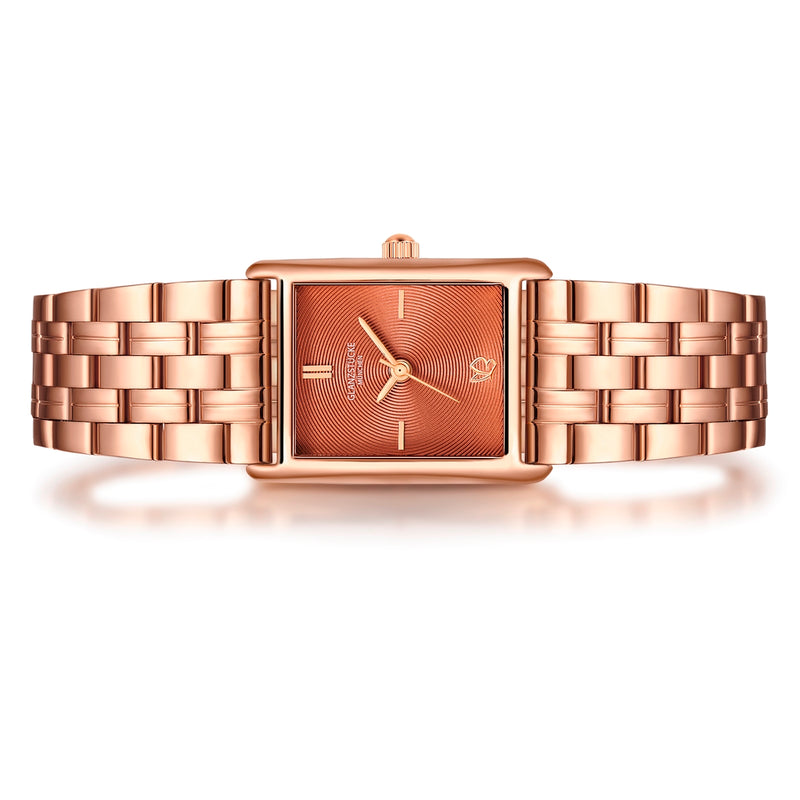 Damen Quarzuhr roségold Edelstahl roségold
