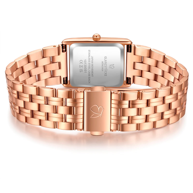 Damen Quarzuhr roségold Edelstahl roségold