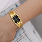 Damen Quarzuhr gelbgold Edelstahl gelbgold