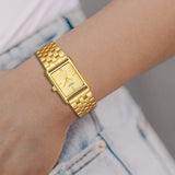 Damen Quarzuhr gelbgold Edelstahl gelbgold
