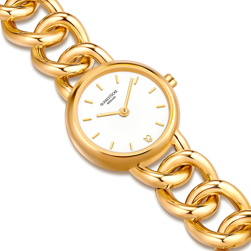 Damen Quarzuhr gelbgold Edelstahl gelbgold