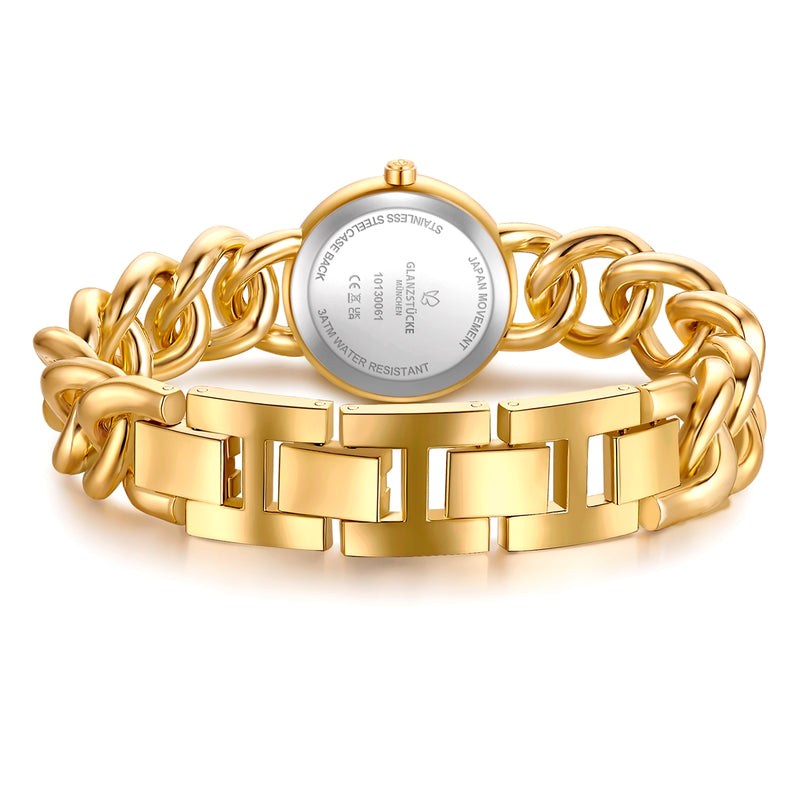 Damen Quarzuhr gelbgold Edelstahl gelbgold