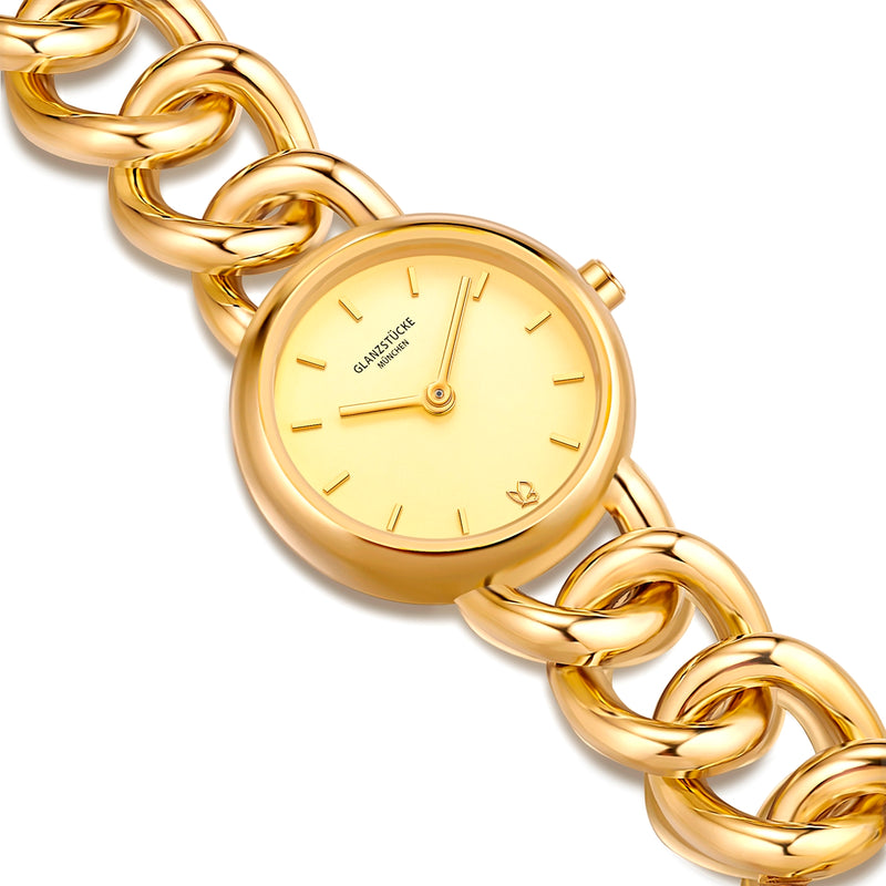 Damen Quarzuhr gelbgold Edelstahl gelbgold