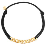Armband Sterling Silber gelbgold Textil (schwarz)