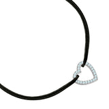 Armband Sterling Silber Textil (schwarz) Zirkonia weiß