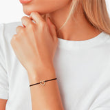 Armband Sterling Silber gelbgold Textil (schwarz) Zirkonia weiß