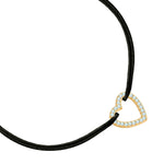 Armband Sterling Silber gelbgold Textil (schwarz) Zirkonia weiß