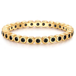 Ring Sterling Silber gelbgold Zirkonia schwarz