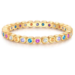 Ring Sterling Silber gelbgold Zirkonia multicolor