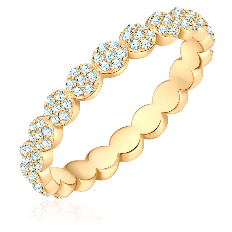Ring Sterling Silber gelbgold Zirkonia weiß