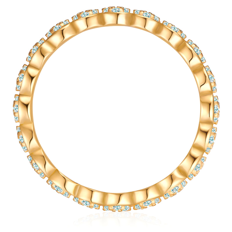 Ring Sterling Silber gelbgold Zirkonia weiß