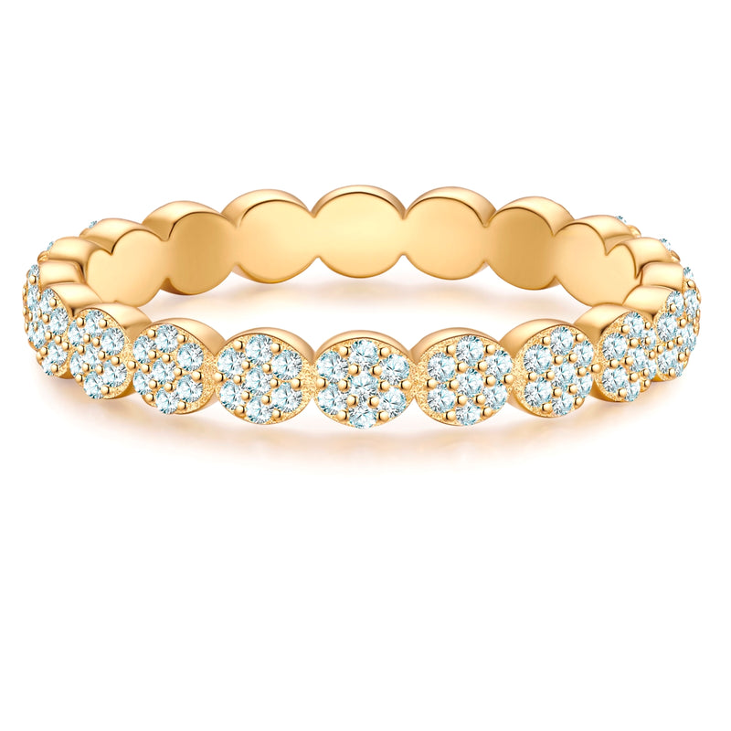 Ring Sterling Silber gelbgold Zirkonia weiß