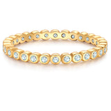 Ring Sterling Silber gelbgold Zirkonia weiß