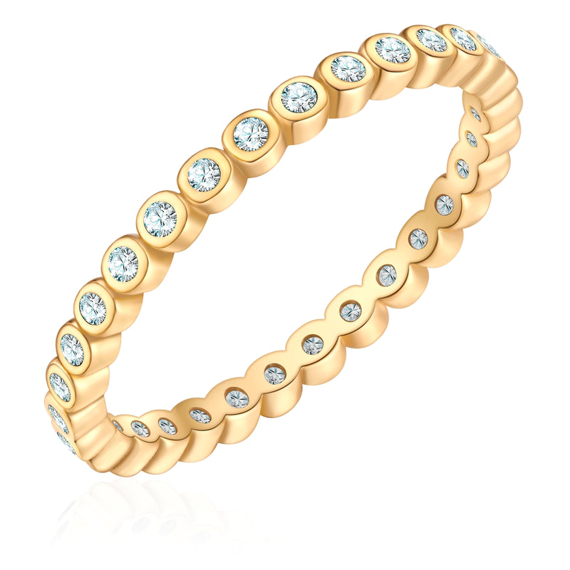 Ring Sterling Silber gelbgold Zirkonia weiß