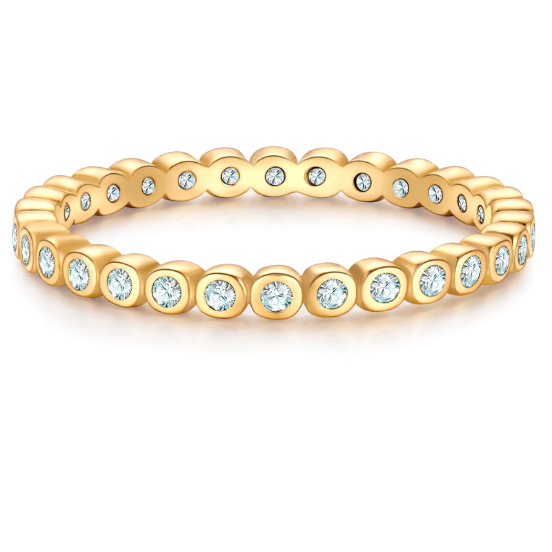 Ring Sterling Silber gelbgold Zirkonia weiß