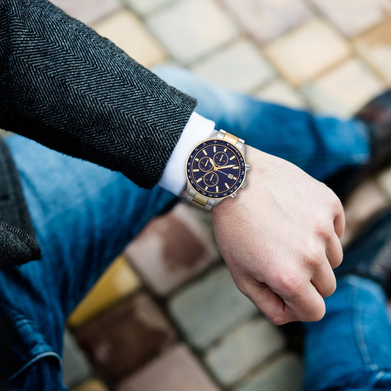 Herren Chronograph bicolor Edelstahl bicolor