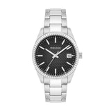 Herren Quarzuhr silber Edelstahl silber