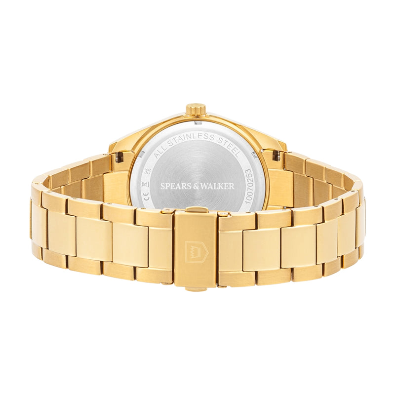 Herren Quarzuhr gelbgold Edelstahl gelbgold
