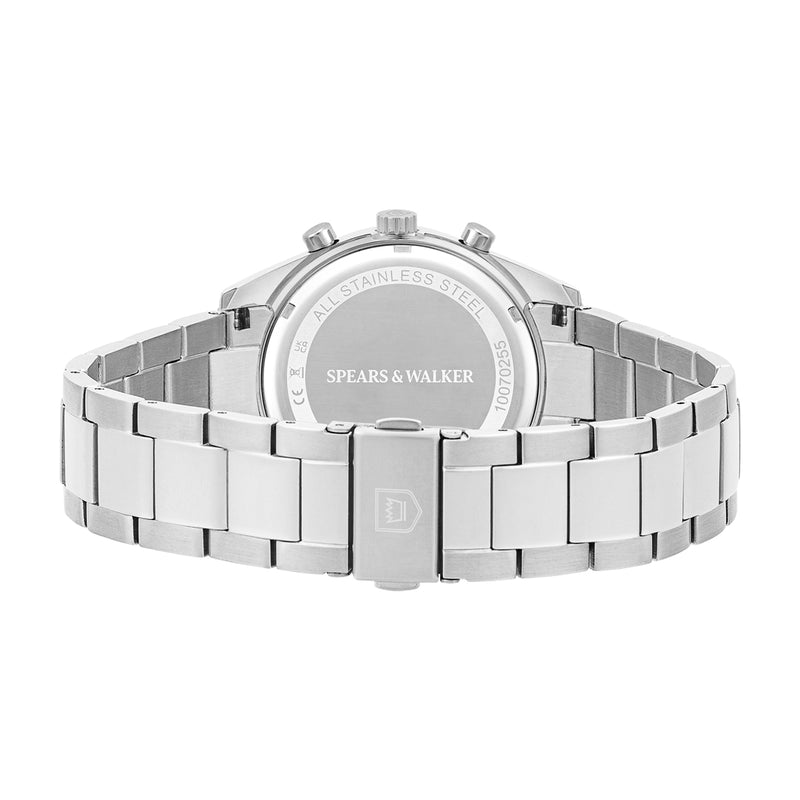 Herren Chronograph silber Edelstahl silber