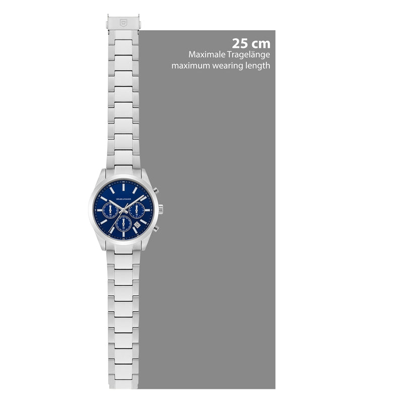 Herren Chronograph silber Edelstahl silber
