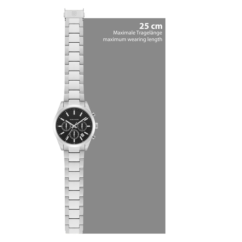 Herren Chronograph silber Edelstahl silber