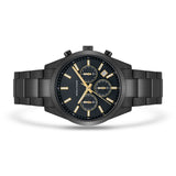 Herren Chronograph schwarz Edelstahl schwarz