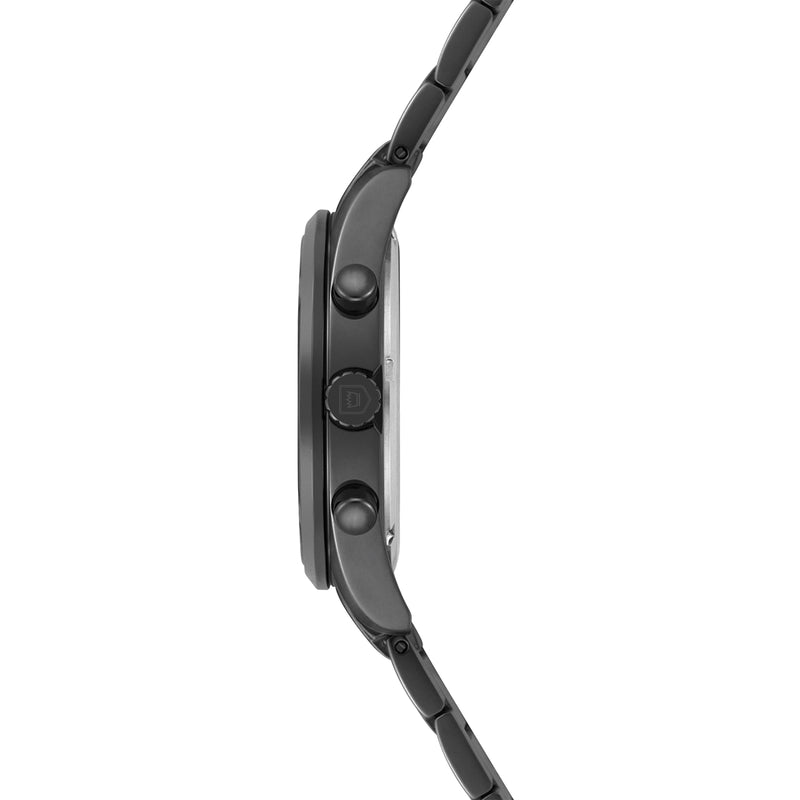 Herren Chronograph schwarz Edelstahl schwarz