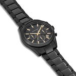 Herren Chronograph schwarz Edelstahl schwarz