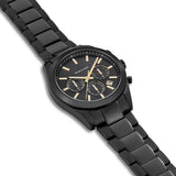 Herren Chronograph schwarz Edelstahl schwarz