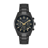 Herren Chronograph schwarz Edelstahl schwarz