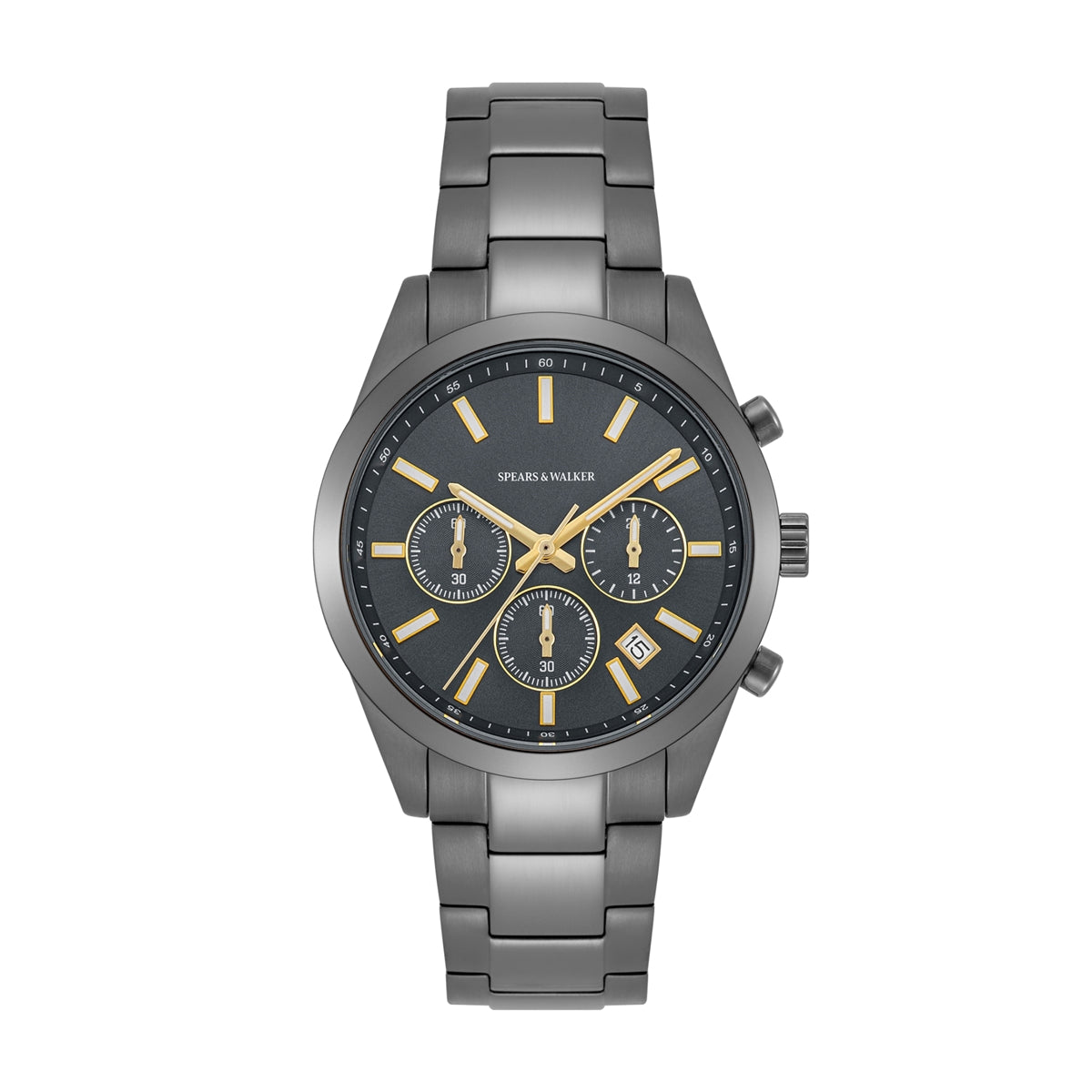 Herren Chronograph grau Edelstahl grau
