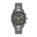 Herren Chronograph grau Edelstahl grau