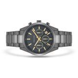 Herren Chronograph grau Edelstahl grau