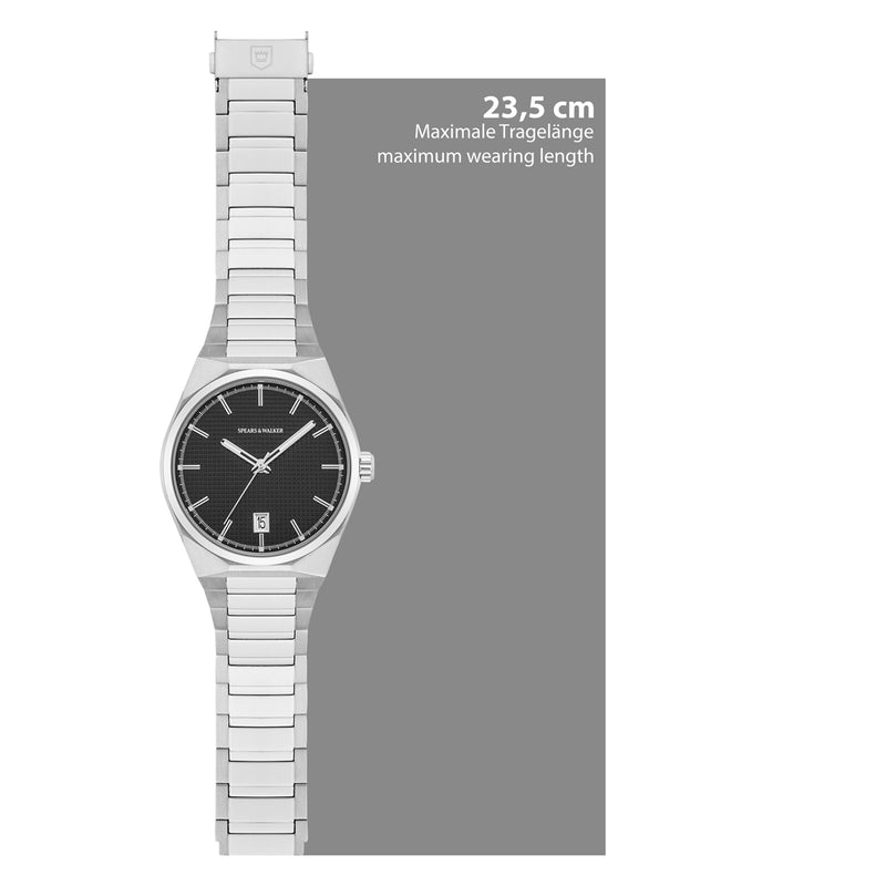 Herren Quarzuhr silber Edelstahl silber