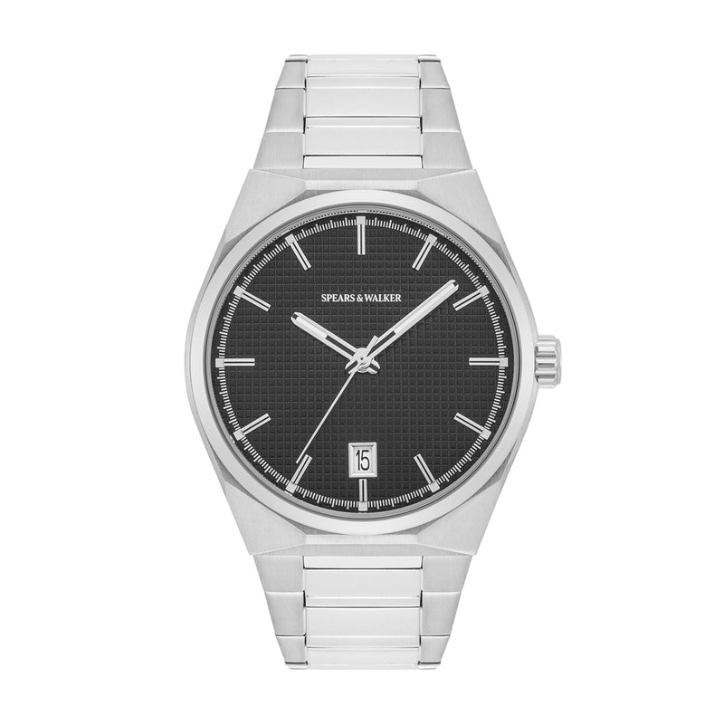 Herren Quarzuhr silber Edelstahl silber